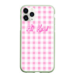 Чехол iPhone 11 Pro матовый Hi Ken - фраза и костюм Барби, цвет: 3D-салатовый