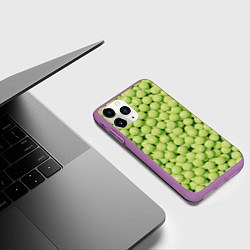 Чехол iPhone 11 Pro матовый Узор из теннисных мячей, цвет: 3D-фиолетовый — фото 2