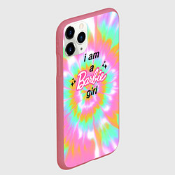 Чехол iPhone 11 Pro матовый I am a Barbie girl - кислотный тай-дай, цвет: 3D-малиновый — фото 2