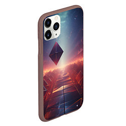 Чехол iPhone 11 Pro матовый 3D Ромб, цвет: 3D-коричневый — фото 2