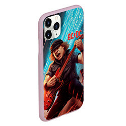 Чехол iPhone 11 Pro матовый ACDC rock music, цвет: 3D-розовый — фото 2