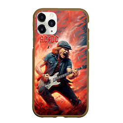 Чехол iPhone 11 Pro матовый ACDC rock music, цвет: 3D-коричневый