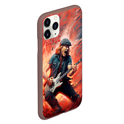 Чехол iPhone 11 Pro матовый ACDC rock music, цвет: 3D-коричневый — фото 2
