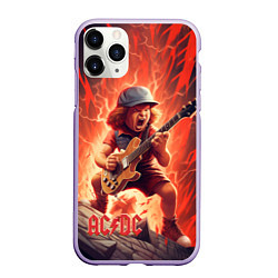 Чехол iPhone 11 Pro матовый ACDC fire rock
