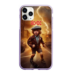 Чехол iPhone 11 Pro матовый ACDC boy, цвет: 3D-светло-сиреневый