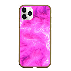 Чехол iPhone 11 Pro матовый Розовый нежный фон, цвет: 3D-коричневый