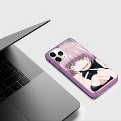 Чехол iPhone 11 Pro матовый Yofukashi no Uta Надзуна Нанакуса, цвет: 3D-фиолетовый — фото 2