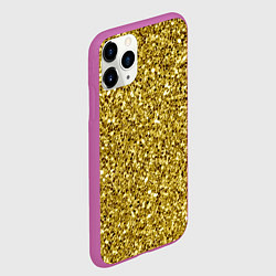 Чехол iPhone 11 Pro матовый Золотая крошка, цвет: 3D-фиолетовый — фото 2