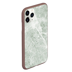 Чехол iPhone 11 Pro матовый Зелёный мрамор, цвет: 3D-коричневый — фото 2