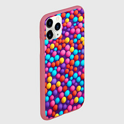 Чехол iPhone 11 Pro матовый Паттерн разноцветные шарики - нейросеть, цвет: 3D-малиновый — фото 2