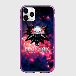 Чехол iPhone 11 Pro матовый Символ ведьмак стиль мага, цвет: 3D-фиолетовый