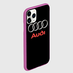 Чехол iPhone 11 Pro матовый Audi sport на чёрном, цвет: 3D-фиолетовый — фото 2