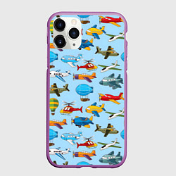 Чехол iPhone 11 Pro матовый Самолёты и вертолёты