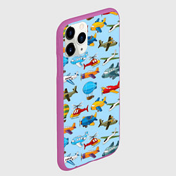Чехол iPhone 11 Pro матовый Самолёты и вертолёты, цвет: 3D-фиолетовый — фото 2