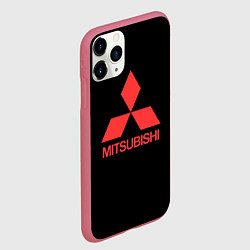 Чехол iPhone 11 Pro матовый Mitsubishi sportcar, цвет: 3D-малиновый — фото 2