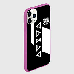 Чехол iPhone 11 Pro матовый Ведьмак линии киберпанк, цвет: 3D-фиолетовый — фото 2
