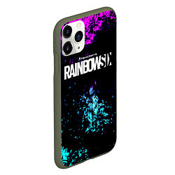 Чехол iPhone 11 Pro матовый Rainbow six неоновые краски, цвет: 3D-темно-зеленый — фото 2