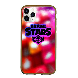 Чехол iPhone 11 Pro матовый Brawl stars network, цвет: 3D-коричневый