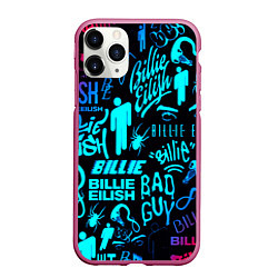Чехол iPhone 11 Pro матовый Billie Eilish neon pattern