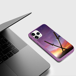 Чехол iPhone 11 Pro матовый Touhou Project Youmu Swords, цвет: 3D-фиолетовый — фото 2
