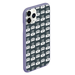 Чехол iPhone 11 Pro матовый Геометрические зайцы и коты, цвет: 3D-серый — фото 2