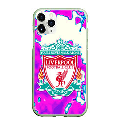 Чехол iPhone 11 Pro матовый Ливерпуль спорт клуб, цвет: 3D-салатовый