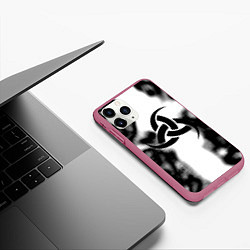 Чехол iPhone 11 Pro матовый Скандинавский узор душа, цвет: 3D-малиновый — фото 2