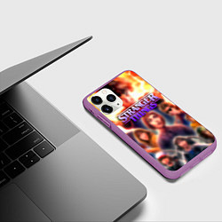 Чехол iPhone 11 Pro матовый Странные дела постер, цвет: 3D-фиолетовый — фото 2