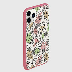 Чехол iPhone 11 Pro матовый Осень - бежевый, цвет: 3D-малиновый — фото 2