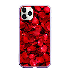 Чехол iPhone 11 Pro матовый Лепестки алых роз
