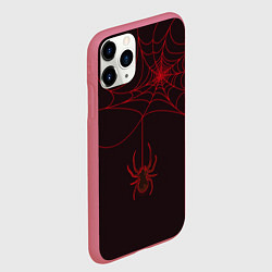 Чехол iPhone 11 Pro матовый Красная паутина, цвет: 3D-малиновый — фото 2