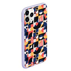 Чехол iPhone 11 Pro матовый Геометрическая абстракция баухаус, цвет: 3D-светло-сиреневый — фото 2