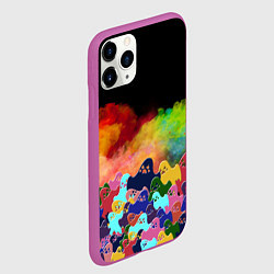Чехол iPhone 11 Pro матовый Приведения из дыма, цвет: 3D-фиолетовый — фото 2