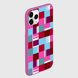 Чехол iPhone 11 Pro матовый Ретро квадраты вишнёвые, цвет: 3D-фиолетовый — фото 2
