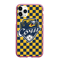Чехол iPhone 11 Pro матовый FC Sochi - ФК Сочи, цвет: 3D-малиновый