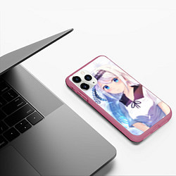 Чехол iPhone 11 Pro матовый Kaguya-sama wa Kokurasetai Кей Широгане, цвет: 3D-малиновый — фото 2