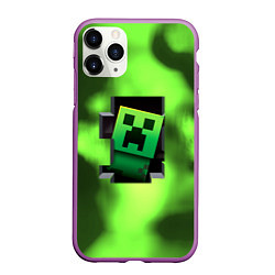 Чехол iPhone 11 Pro матовый Creeper acid, цвет: 3D-фиолетовый