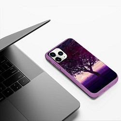 Чехол iPhone 11 Pro матовый Love Money Rock-n-Roll сакура, цвет: 3D-фиолетовый — фото 2