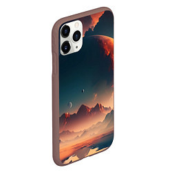 Чехол iPhone 11 Pro матовый Планета в далеком космосе, цвет: 3D-коричневый — фото 2