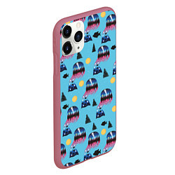 Чехол iPhone 11 Pro матовый Силуэт девушки - пейзаж в силуэте, цвет: 3D-малиновый — фото 2