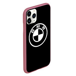 Чехол iPhone 11 Pro матовый Bmw sport white, цвет: 3D-малиновый — фото 2