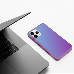 Чехол iPhone 11 Pro матовый Градиент - слива в небе, цвет: 3D-фиолетовый — фото 2