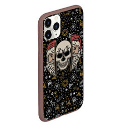 Чехол iPhone 11 Pro матовый Санта и череп, цвет: 3D-коричневый — фото 2