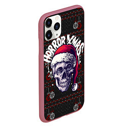 Чехол iPhone 11 Pro матовый Horror xmas, цвет: 3D-малиновый — фото 2