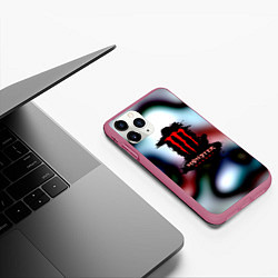 Чехол iPhone 11 Pro матовый Monster Energy juce, цвет: 3D-малиновый — фото 2