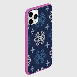 Чехол iPhone 11 Pro матовый Снежинки спицами - узоры зимы, цвет: 3D-фиолетовый — фото 2