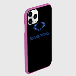 Чехол iPhone 11 Pro матовый Ssang Yong auto, цвет: 3D-фиолетовый — фото 2