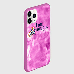 Чехол iPhone 11 Pro матовый I am kenough - розовый тай-дай, цвет: 3D-фиолетовый — фото 2