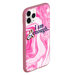 Чехол iPhone 11 Pro матовый I am kenough - розовые разводы краски, цвет: 3D-малиновый — фото 2