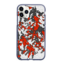 Чехол iPhone 11 Pro матовый Абстракция серо-красная